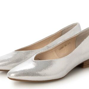 brand new leather silver pointed flats